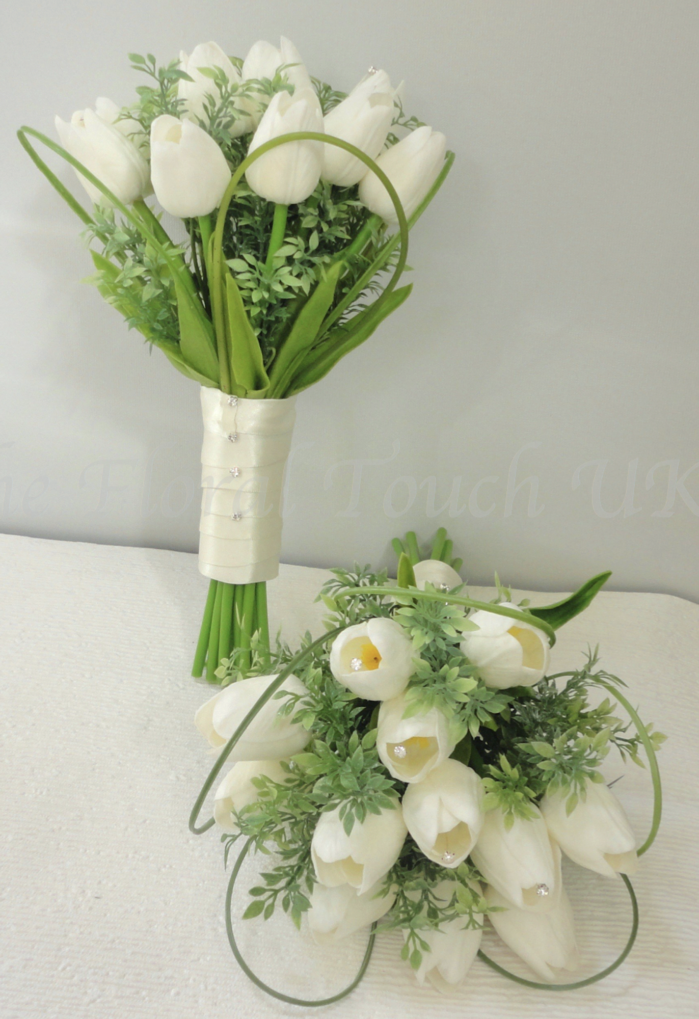 Tulip Wedding Bouquets, Tulip bridesmaid bouquets, real touch tulips